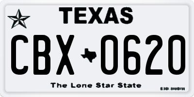 TX license plate CBX0620
