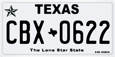TX license plate CBX0622