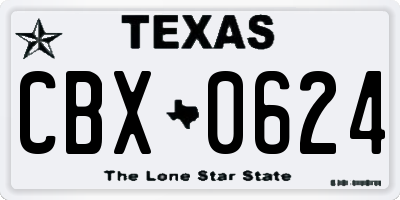 TX license plate CBX0624