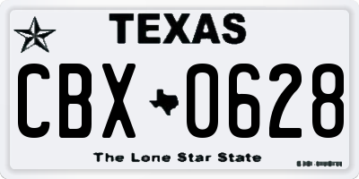 TX license plate CBX0628