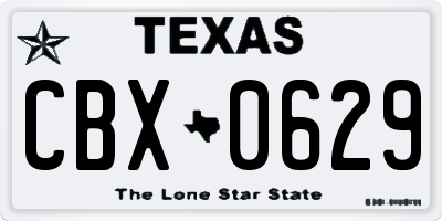 TX license plate CBX0629