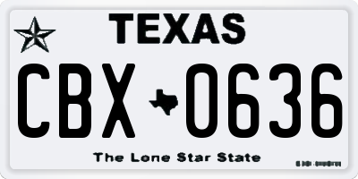 TX license plate CBX0636