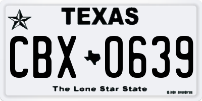 TX license plate CBX0639