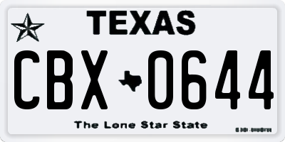 TX license plate CBX0644