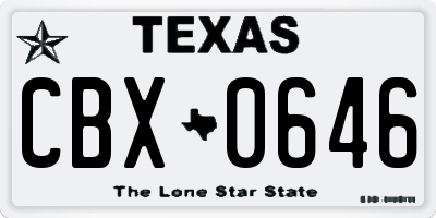 TX license plate CBX0646