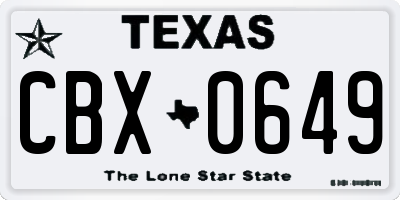 TX license plate CBX0649