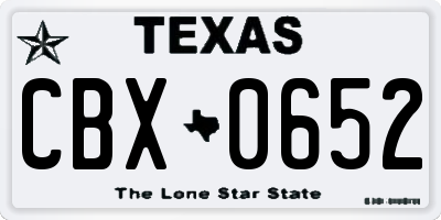 TX license plate CBX0652