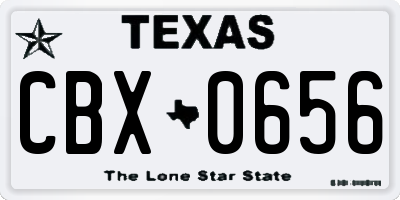 TX license plate CBX0656