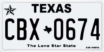 TX license plate CBX0674