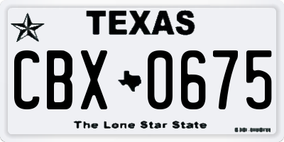 TX license plate CBX0675