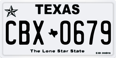 TX license plate CBX0679