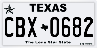 TX license plate CBX0682