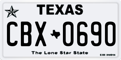 TX license plate CBX0690