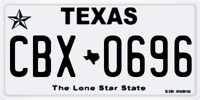 TX license plate CBX0696