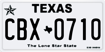 TX license plate CBX0710