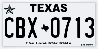 TX license plate CBX0713