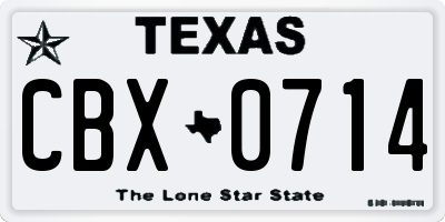 TX license plate CBX0714