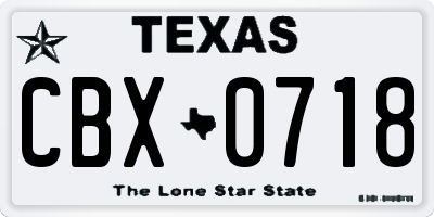 TX license plate CBX0718
