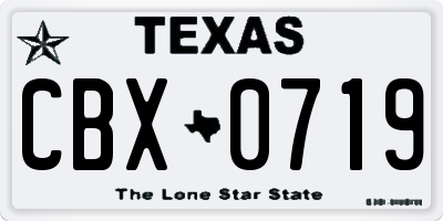 TX license plate CBX0719