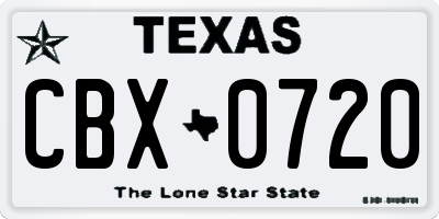 TX license plate CBX0720