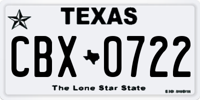 TX license plate CBX0722
