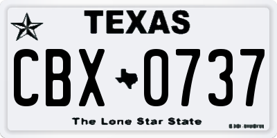 TX license plate CBX0737