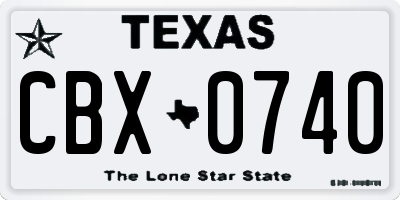 TX license plate CBX0740