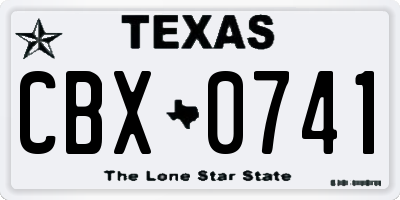 TX license plate CBX0741