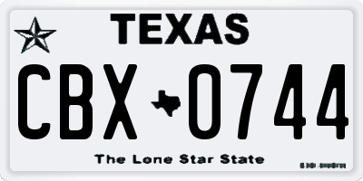TX license plate CBX0744