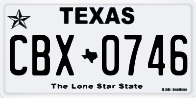 TX license plate CBX0746