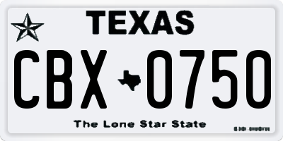 TX license plate CBX0750