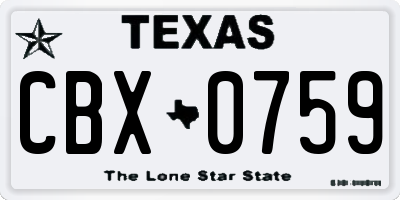 TX license plate CBX0759