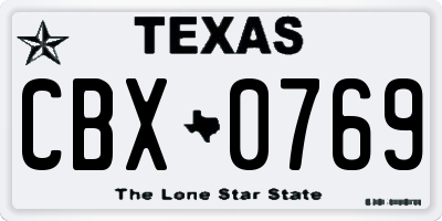 TX license plate CBX0769