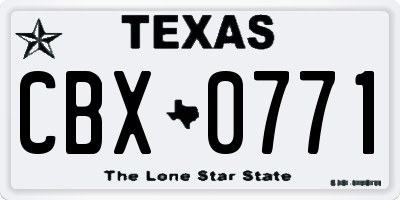 TX license plate CBX0771