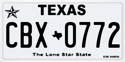TX license plate CBX0772