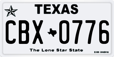 TX license plate CBX0776