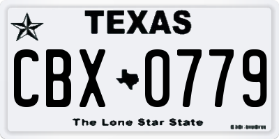 TX license plate CBX0779