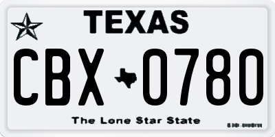 TX license plate CBX0780
