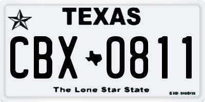TX license plate CBX0811