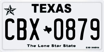TX license plate CBX0879