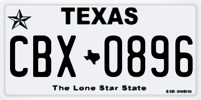 TX license plate CBX0896