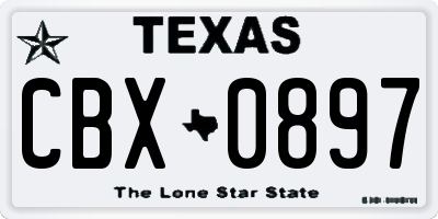 TX license plate CBX0897
