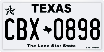 TX license plate CBX0898