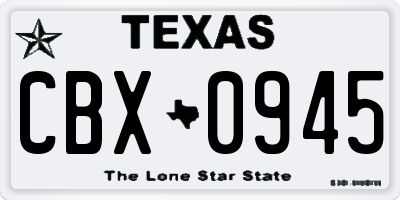 TX license plate CBX0945