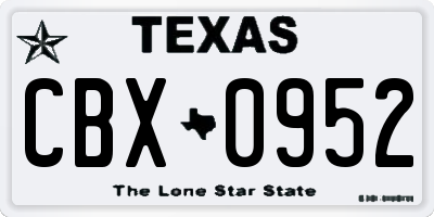 TX license plate CBX0952