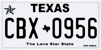 TX license plate CBX0956