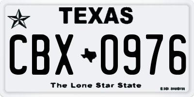 TX license plate CBX0976