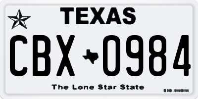 TX license plate CBX0984