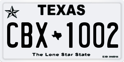 TX license plate CBX1002