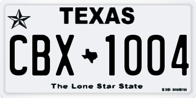 TX license plate CBX1004